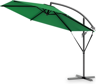 Kingsleeve Sonnenschirm Ampelschirm Alu Ø 300 cm UV Schutz 30+ neigbar, Grün