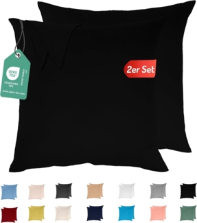 Livessa 2er Set Kissenbezug 80x80 aus%100 Baumwolle Jersey Stoff - Verdeckter Reißverschluss, Kopfkissenbezug 80x80 cm, Kissenhülle, Ultra weich und atmungsaktiv, Oeko-Tex Zertifiziert