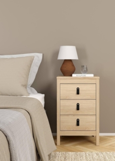 Dmora - Nachttisch Mirabelle, Niedrige Kommode, Tisch, Multifunktionaler Nachttisch, 44x38 h70 cm, Eiche