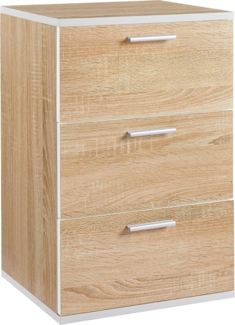 Yaheetech Nachttisch Nachtschrank Boxspringbett Nachtkommode mit 3 Schubladen Metallgriffe Beistelltisch Schubladenschrank, 35 x 40 x 60 cm