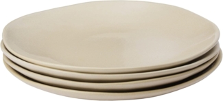 Urbanara Teller Capela, 100% Steingut, handgefertigt, (4 St), Eierschale - 4er-Set - 3x20.50 cm