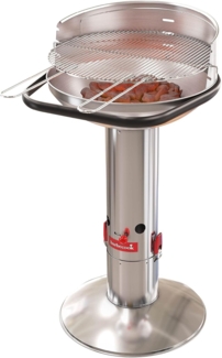 Barbecook 'Loewy 50' Holzkohlegrill mit Windschutz, Edelstahl Silber, 51.5 x 56 x 99 cm