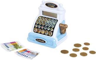 Theo Klein 9309 Elektronische Vintagekasse mit Spielgeld