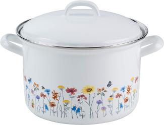 Riess Fleischtopf mit Deckel Ø20cm 3,5 Liter Country Flora Emaille