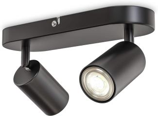 B.K.Licht LED Deckenspot LED Deckenleuchte 27cm Spots drehbar schwenkbar schwarz-matt - BKL1446, ohne Leuchtmittel, Deckenlampe 2-flammig 230V Fassung GU10 Retro-Design Flur Wohnzimmer