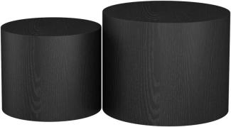 Vicco 'Giva' Couchtisch-Set, Holzwerkstoff schwarz, 48x38 cm und 38x32 cm