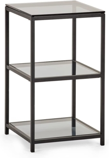 Julian Bowen Chicago Tall Narrow Beistelltisch, Rauchglas/Schwarz, Einheitsgröße