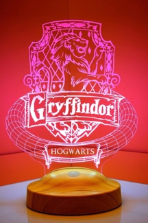 Geschenkelampe LED Nachttischlampe Gryffindor Hogwarts Harry Potter Nachtlicht Geschenke für Kinder, Leuchte 7 Farben fest integriert, Geburtstagsgeschenk für Freunde, Mädchen, Junge, HP Fans