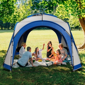 YITAHOME Event Dome Pavillon Partyzelt 3,5 x 3,5 x 2,3 m Wasserdicht Camping Pavillon Zelte Gartenzelt Festzelt Gartenpavillon mit 4 Insektenschutz-Seitenwände, Blau