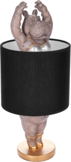 BRUBAKER Nachttischlampe Tischleuchte Nilpferd Ballerina, ohne Leuchtmittel, Motiv Lampe mit Keramikfuß, Höhe 43 cm