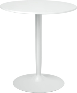HOMCOM Esstisch Moderner Küchentisch mit Stahlfuß (Küchentisch, 1-St, Esszimmertisch), für Wohnzimmer, Ø70x75 cm, Weiß