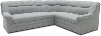 DOMO collection Berlin Ecksofa, Sofa in L-Form mit Schlaffunktion, Eckcouch mit Federkern, 205 x 250 x 89 cm, Polsterecke in sliber