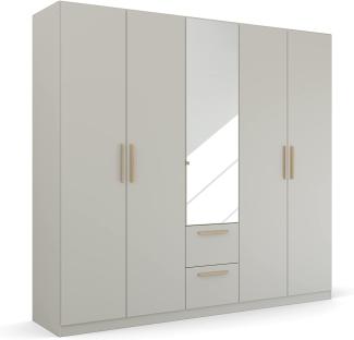 'Quadra Spin' 5-türiger Kleiderschrank mit Spiegel, grau, 226 cm