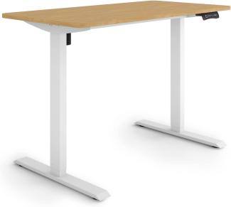 ESMART Germany ETX-121WBA 120x60 cm Bambus Dekor Ergonomischer Steh-Sitz-Schreibtisch Stufenlos elektrisch höhenverstellbar 73,5-123,5cm 3x Memory Aktivitätserinnerung Soft-Start/Stopp Schnelle Montage