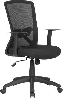 byLIVING Chefsessel Long / Kunststoff schwarz / Bezug Stoff / Mesh schwarz / Wippmechanik / Sicherheitsklemmschutz/Höhenverstellung / gebremste Sicherheitsrollen / B 52,5, H95,5-103, T 60,5