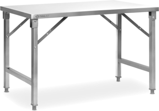 Mahlzeit Edelstahltisch 120 x 70 x 80 cm | Arbeitstisch, Küchentisch, Edelstahl Zubereitungstisch | Gastronomietisch klappbar, Klapptisch, Serviertisch | Tisch für Küche und Gastronomie