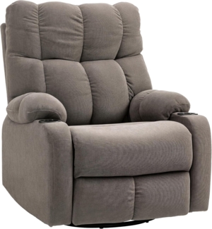 HOMCOM Relaxsessel Schaukelstuhl mit verstellbarer Beinauflage, Seitentasche (TV-Sessel, 1-St, Ruhesessel), für Wohnzimmer, Braun