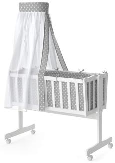 Star Ibaby Wiege mit Himmel, komplett mit Himmel, Star Ibaby Dreams, inkl. Bettdecke, Kissen, Vollschutz, Matratze für Wiege und Himmel, Unisex