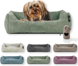 Rohrschneider Tierbett Hundebett Hundekorb Cordstoff, inkl. Gassibeutel