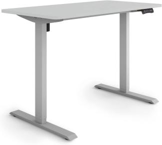 ESMART Germany ETX-121GG 120x60 cm Hellgrau Ergonomischer Steh-Sitz-Schreibtisch Stufenlos elektrisch höhenverstellbar 73,5-123,5cm 3X Memory Aktivitätserinnerung Soft-Start/Stopp Schnelle Montage