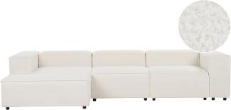 3-Sitzer Ecksofa Bouclé weiß rechtsseitig APRICA