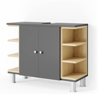 Waschbeckenunterschrank Aquis Anthrazit 79.6 x 64 cm Vicco