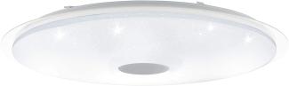 Eglo 97738 LED Deckenleuchte LANCIANO mit Kristallen weiß, transparent weiß, silber Ø86cm H:10,5cm