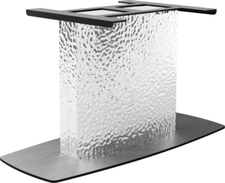 Tischgestell Wave Edelstahl gebürstet für Tischplatten ab 200 cm