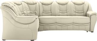 Cavadore Ecksofa Bensil mit Federkern / Polsterecke mit Bettfunktion / 265 x 94 x 215 / Lederoptik Creme