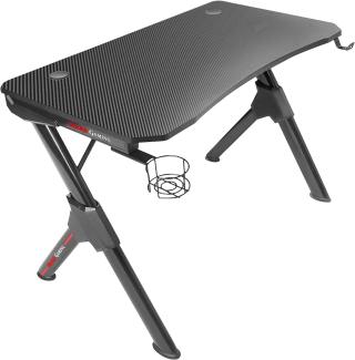 Mars Gaming MGD, Ergonomischer Gaming Tisch, Headset + Flaschenständer, 110x60 cm, Schwarz