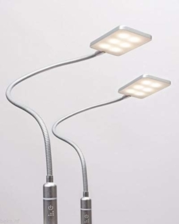 kalb Bettleuchte 4W LED Bettleuchte Leseleuchte Nachttischlampe Leselampe flexibel, 2er Set silbergrau, warmweiß