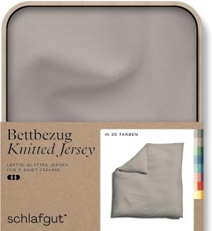 Schlafgut Knitted Jersey Bettwäsche | Bettbezug einzeln 240x220 cm | sand-mid