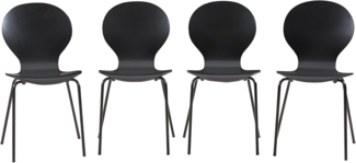 Esszimmerstuhl Etne 4er Set Schwarz [en. casa]