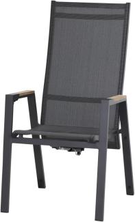 Siena Garden Dining Move Sessel Savona matt anthrazit/schwarz silber/Teak Hochlehner
