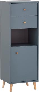 Schildmeyer Bjarne Highboard, Holzwerkstoff, Fjord, 40,3 x 33 x 113,4 cm