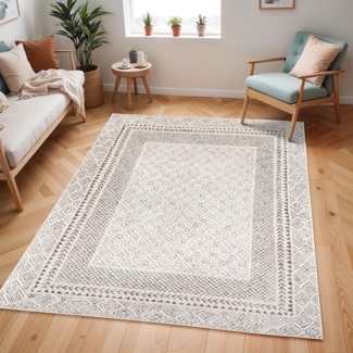 Livabliss Teppich MONACO, rechteckig, Höhe: 14 mm, Skandinavischer Teppich, Kurzflor Boho-Wohnzimmerteppich