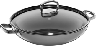WMF Wok, Fusiontec (1-tlg, Wok Pfanne 36 cm, 1x Glasdeckel optimal für Herdplatten mit Ø 22 cm), Made in Germany, High-Tech Keramik, kratzfest