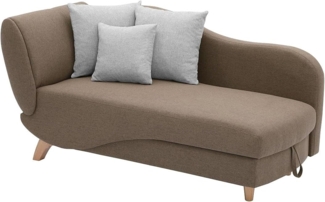 Vente-unique - Recamiere mit Schlaffunktion & Stauraum - rechtsseitig - Stoff - Braun - PENELOPE