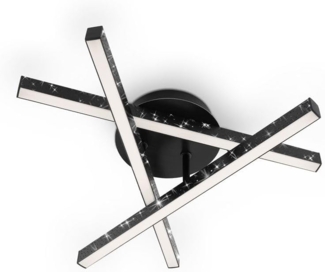 Briloner LED Deckenleuchte Rey 40 cm, schwarz, Glitzereffekt