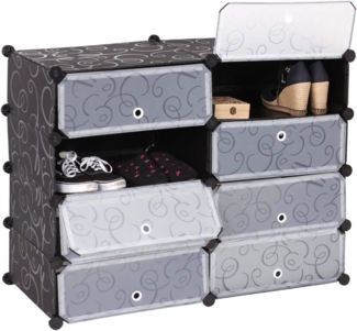 Schuhschrank HWC-B66, Schuhablage Schrank Steckregal Aufbewahrung, 8 Fächer 73x92x36cm ~ schwarz