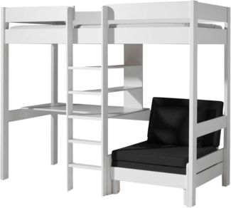 Vipack 'Vilvi' Funktions-Hochbett weiß, inkl. Schreibtisch, Sessel und Sesselmatratze