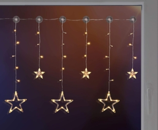 GartenHero LED-Lichtervorhang LED Lichterkette Sterne Lichtschlauch Weihnachten Sternenvorhang