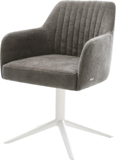 Drehstuhl Greg-Flex Bouclé Soft Schlamm Fußkreuz Weiß 360° drehbar Wippfunktion Taschenfederkern