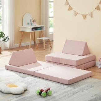 Spielsofa Norhulta 5-tlg. 150x66x46 cm Cord Rosa [en. casa]