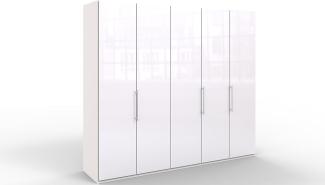 WIEMANN Loft Kleiderschrank, Schlafzimmerschrank, Gleittürenschrank, Drehtürenschrank, Glas, in weiß, B/H/T 250 x 236 x 58 cm