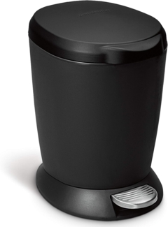 simplehuman 6 Liter, runder Treteimer, schwarz, 5 Jahre