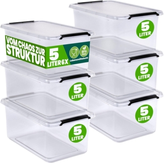 DEUBA® Aufbewahrungsbox-Set, 6-teilig, mit Deckel, 5 L