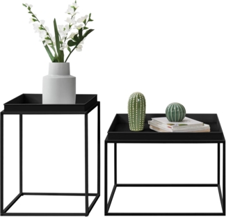 Tabletttisch Helier 2er Set Schwarz en. casa