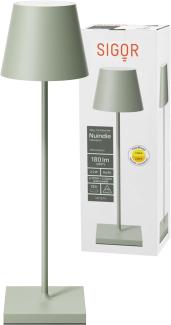 LED Tischleuchte, grün, Aluminium, Touchdimmer, Akku, H 38 cm