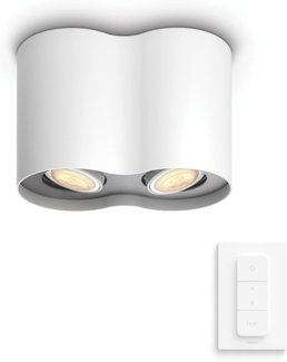 Philips Hue Pillar Double Spotlight - White - With Dimmer Switch